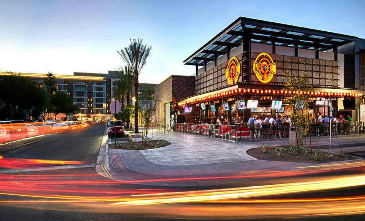 Old Scottsdale town at night